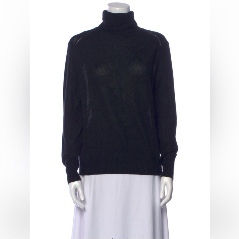 360 Cashmere Black Turtleneck Sweater